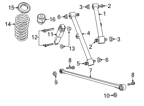 2012 Ram 1500 Spring, Rear Diagram for 68042805AB