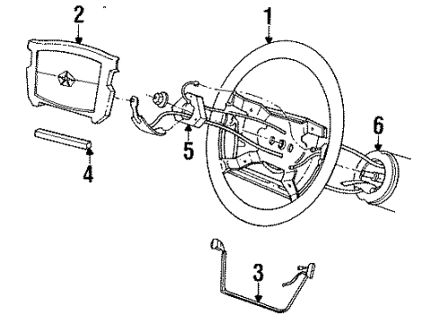 1991 Chrysler TC Maserati Steering Wheel & Trim Diagram