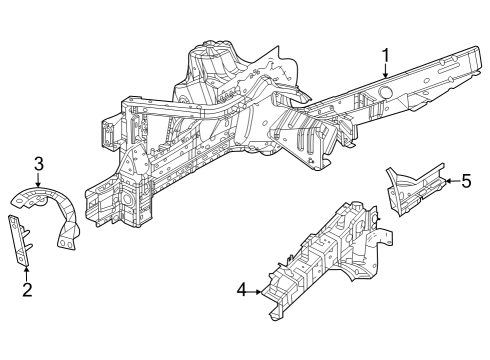 2024 Jeep Grand Cherokee Rail - Front Side Rail Front Diagram for 68411289AI