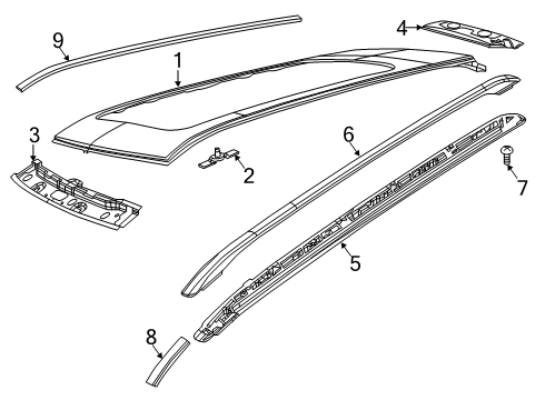 2020 Jeep Compass Roof Rack Nut Diagram for 6511672AA