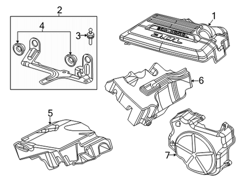 2021 Ram 1500 Engine Cover Diagram for 5281889AA