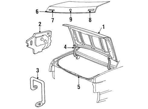 1986 Dodge 600 Exterior Trim - Trunk Diagram