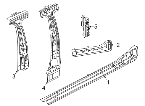 2020 Jeep Compass Inner Rocker Diagram for 68458233AB