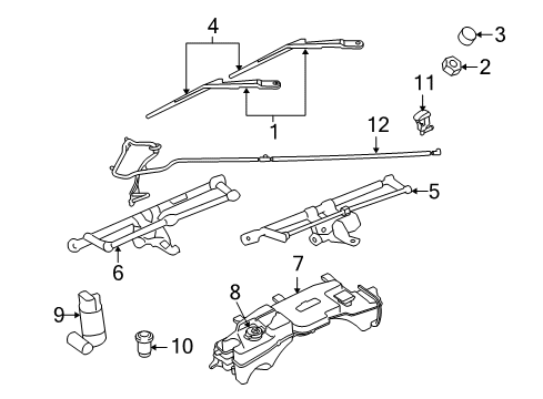 2011 Jeep Liberty Wiper Motor Diagram for 57010090AC