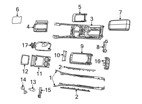 2008 Dodge Charger End Cap, Gray, Front Diagram for 1LD93DX9AA