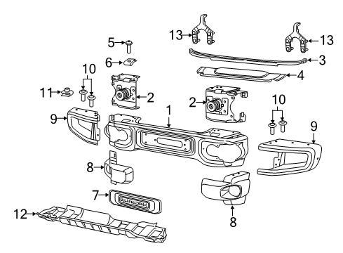 2024 Jeep Wrangler Filler Panel Diagram for 68567007AB