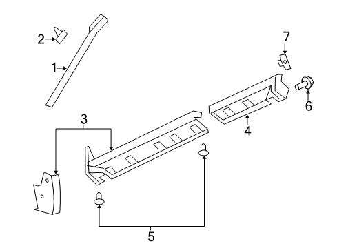 2008 Jeep Patriot Rocker Molding Diagram for 5116249AB