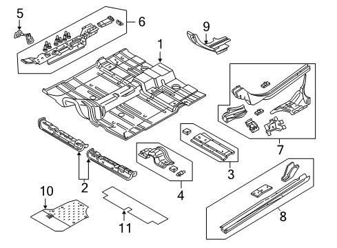 2001 Dodge Stratus Front Floor Pan Diagram for 4814982AB