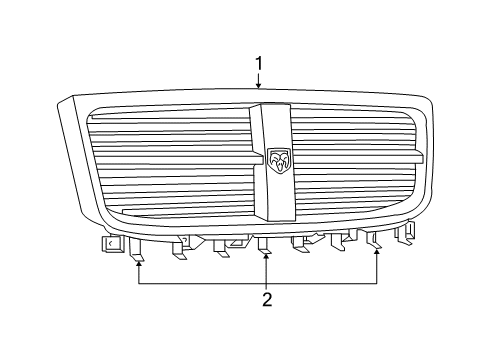 2007 Dodge Durango Grille, Front Diagram for 55078015AD