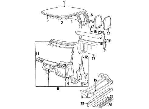 1992 Dodge D250 Rocker Panel Diagram for 4212312