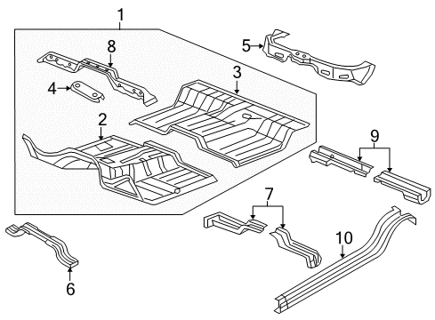 2013 Ram 1500 Front Crossmember Diagram for 68034686AB
