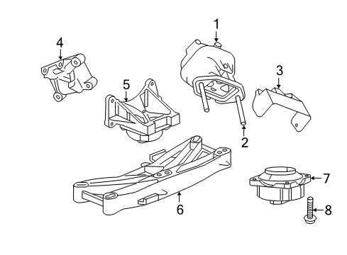 2012 Dodge Challenger Engine & Trans Mounting Diagram
