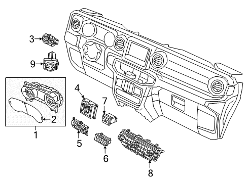 2020 Jeep Wrangler Cluster - Instrument Panel Diagram for 68442284AE