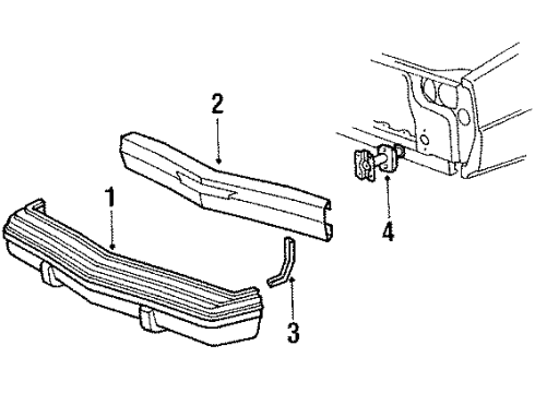 1989 Dodge Dynasty Bumper & Components - Front Diagram