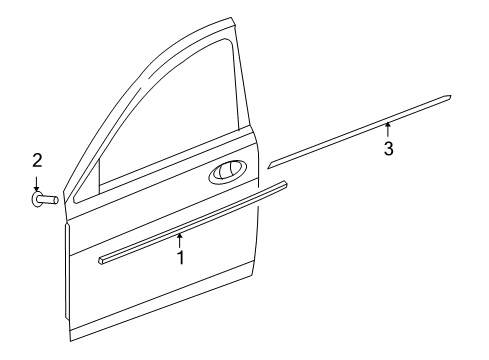 2008 Chrysler Sebring Exterior Trim - Door Diagram