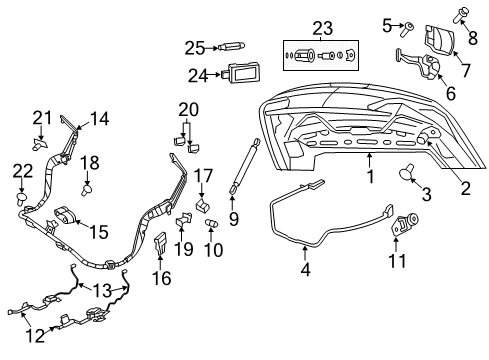 2014 Chrysler 200 Lock Actuator, Rear Diagram for 4589217AF