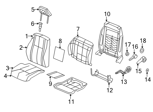 2010 Jeep Compass Headrest, Beige, Front Passenger Side Diagram for 1RW80DK2AA