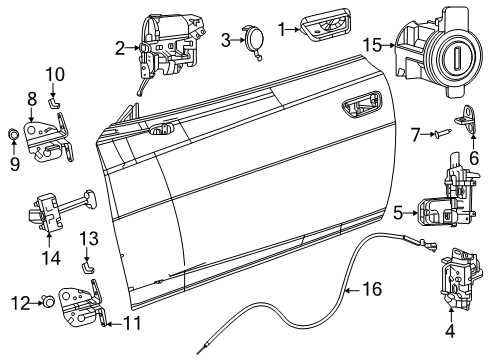 2024 Dodge Charger Daytona Lock & Hardware Diagram