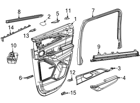 2021 Jeep Grand Cherokee L Latch - Rear Door Diagram for 68366542AE