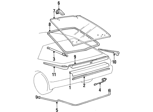 1987 Chrysler Conquest Gate & Hardware Diagram