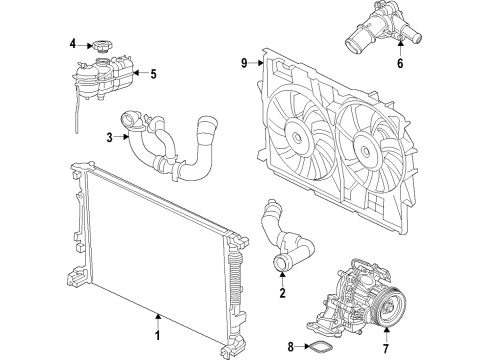 2020 Jeep Cherokee Pump - Water Diagram for 68657003AA