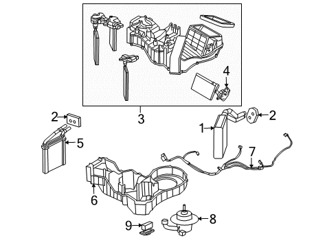 2008 Dodge Viper Heater Core Diagram for 5093247AB