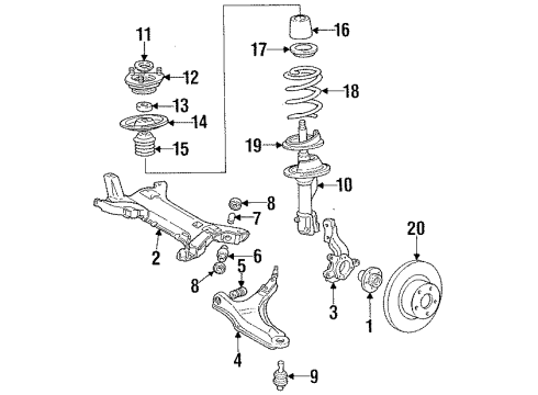 1991 Chrysler TC Maserati Control Arm Front Bushing Diagram for 4449269