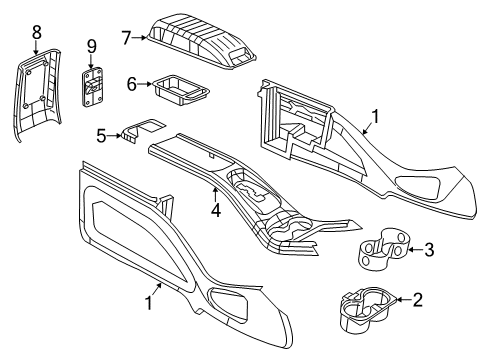 2014 Dodge Journey Front Console, Beige Diagram for 1UQ30HL1AA