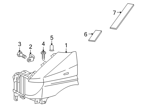 2005 Dodge Sprinter 2500 Fender, Front Outer Driver Side Diagram for 5104180AA