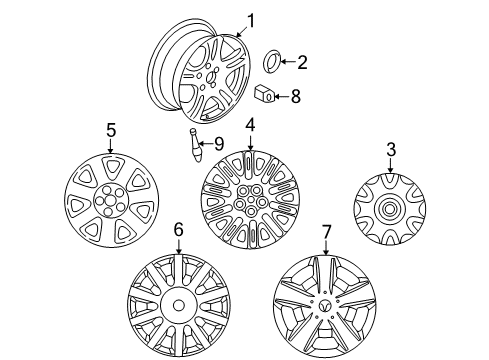 2003 Chrysler Sebring Center Cap Diagram for SR21PAKAC