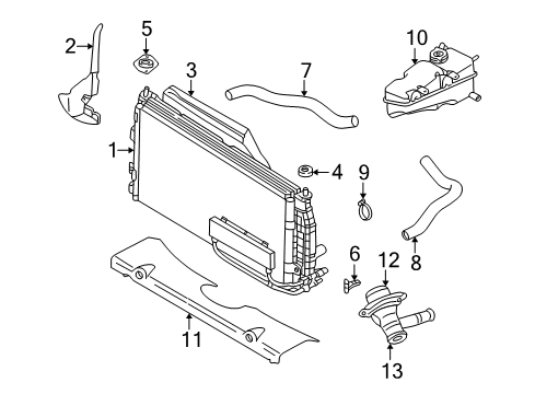 1998 Dodge Intrepid Radiator Assembly Shield, Yellow Diagram for 4805205AB