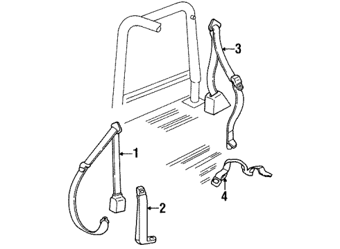 1994 Jeep Wrangler Lap & Shoulder Belt Diagram for 55217081