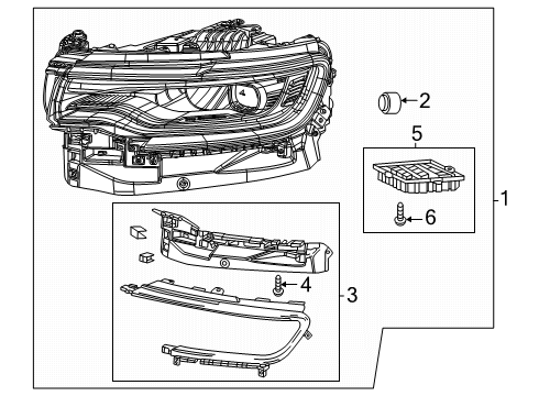 2025 Jeep Wagoneer Headlamp Components Diagram