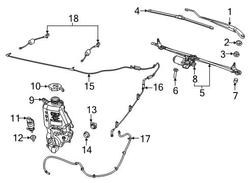 2020 Ram 1500 Wiper Arm, Front Passenger Side Diagram for 68338924AA