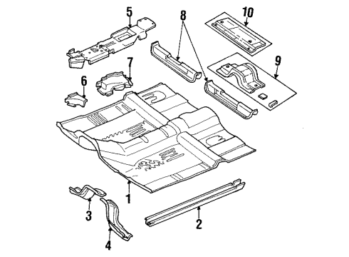 1998 Chrysler Sebring Floor & Rails Diagram 2 - Thumbnail