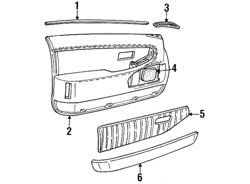 1989 Chrysler TC Maserati Interior Trim - Door Diagram