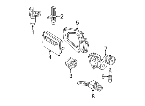 2004 Dodge Durango ECM Bracket Diagram for 56028646AD