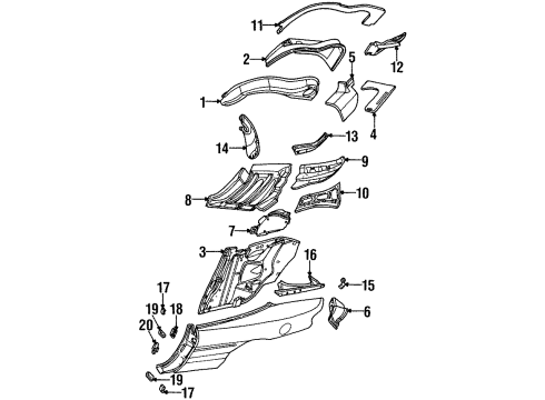 1998 Chrysler Sebring Bracket Retainer Diagram for 4512871