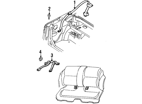 1999 Chrysler Sebring Retractor Assembly, Rear Outer Diagram for PV591AZAE