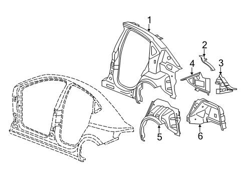 2014 Dodge Dart Drip Channel, Rear Driver Side Diagram for 68080963AA