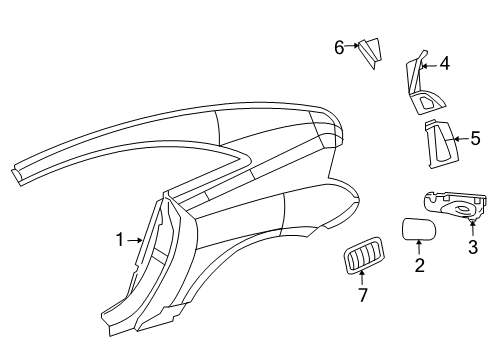 2004 Chrysler Crossfire Tail Lamp Panel Side Bracket, Rear Passenger Side Diagram for 5099616AA