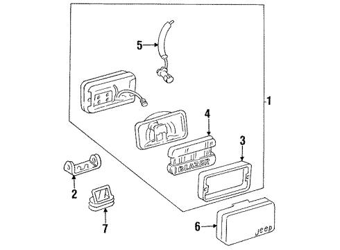 1987 Jeep Wagoneer Fog Lamps Diagram 2 - Thumbnail