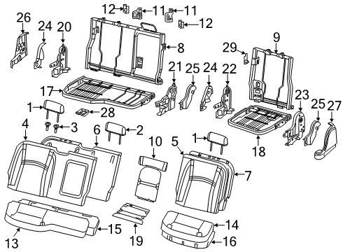 2021 Ram 1500 Seat Heater, Rear Lower Diagram for 68267053AB