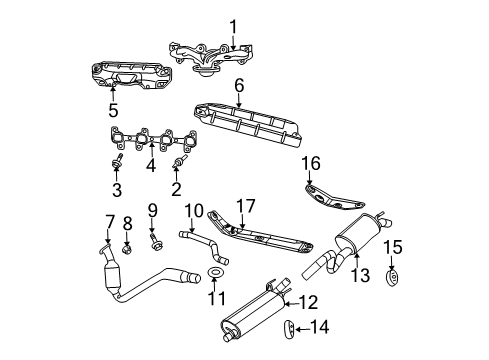 2005 Dodge Durango Exhaust Manifold Gasket, Passenger Side Diagram for 53034030AC