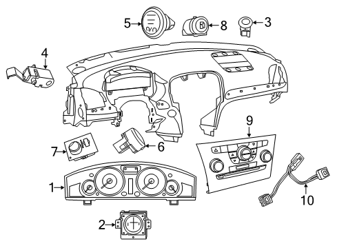 2012 Chrysler 300 Cluster Lens Diagram for 68149017AA
