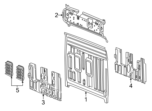 2019 Ram 1500 Reinforcement Panel Diagram for 68650061AA