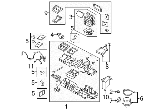 2007 Dodge Ram 2500 A/C Evaporator & Heater Components Diagram