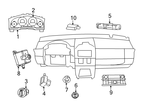 2012 Chrysler Town & Country Instrument Cluster Diagram for 68055683AH