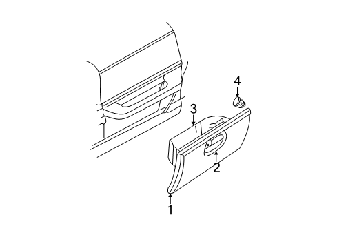1999 Jeep Wrangler Latch, Tan, Front Diagram for 5EM28RK5