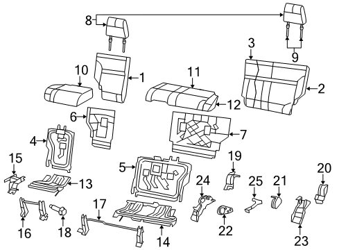 2012 Jeep Liberty Cushion Cover, Beige, Rear Driver Side Diagram for 1NT36VT9AA